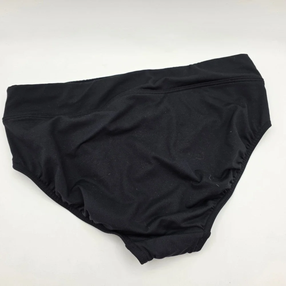 Lands' End Swim Bikini Bottom Black Solid Girls Size 8